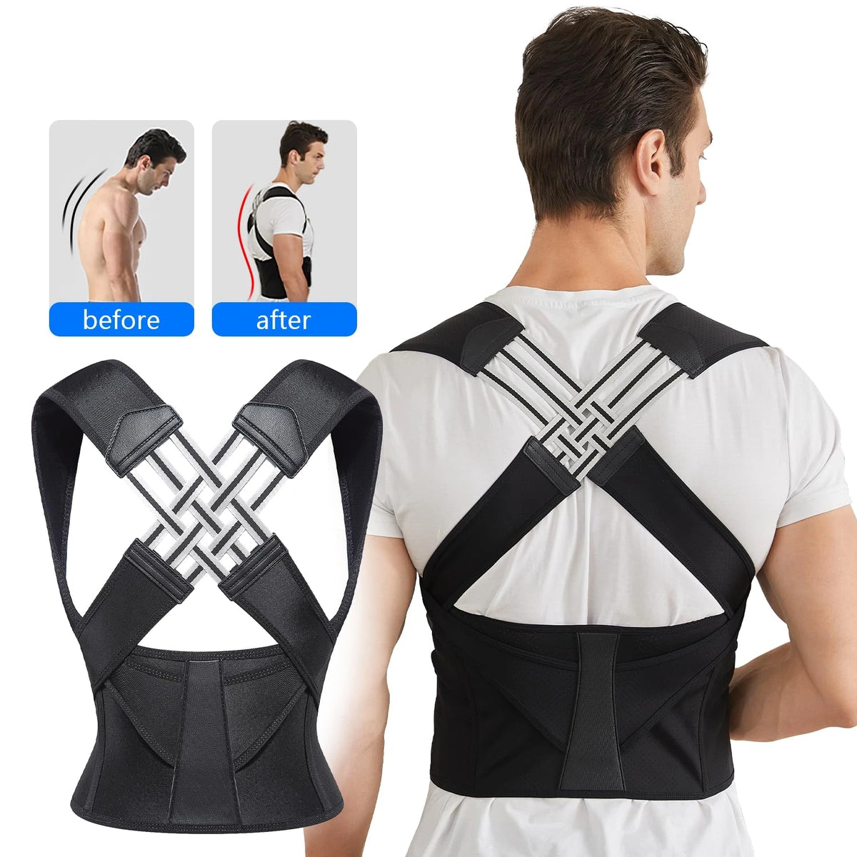 Pain Relief and Posture Correction Support Brace